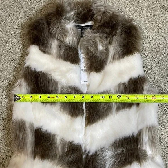 Chevron Faux Fur Vest | White House Black Market | NWT - Picture 7 of 10